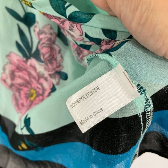 New Lane Bryant size 22/24 Floral Chiffon Flare Sleeve Open Front Feminine Top - Picture 7 of 10